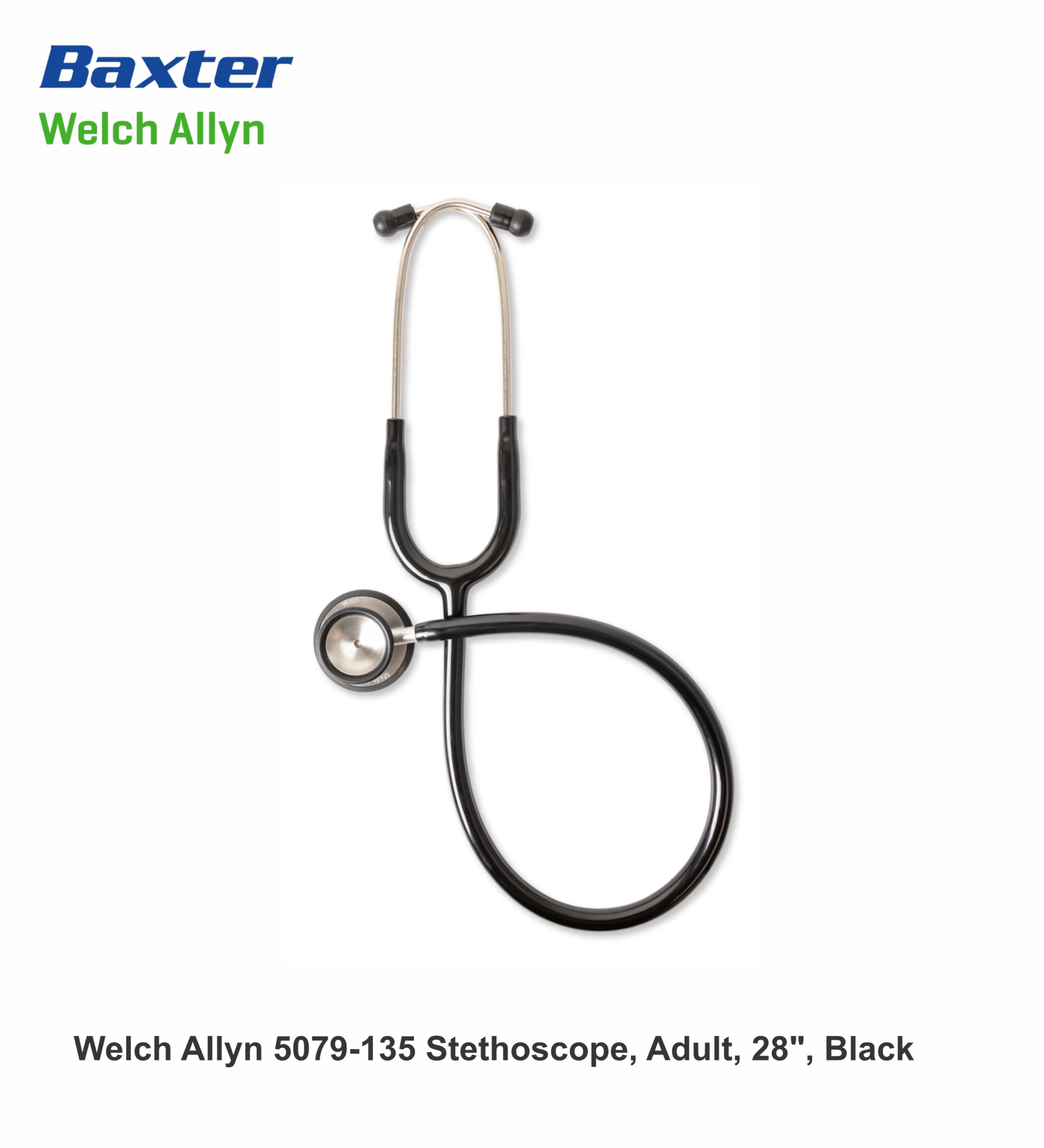 Welch Allyn 5079-135 Stethoscope, Adult, 28″, Black - Medi-Care E Welch Allyn 5079-135 Stethoscope, Adult, 28″, Black - Medi-Care E