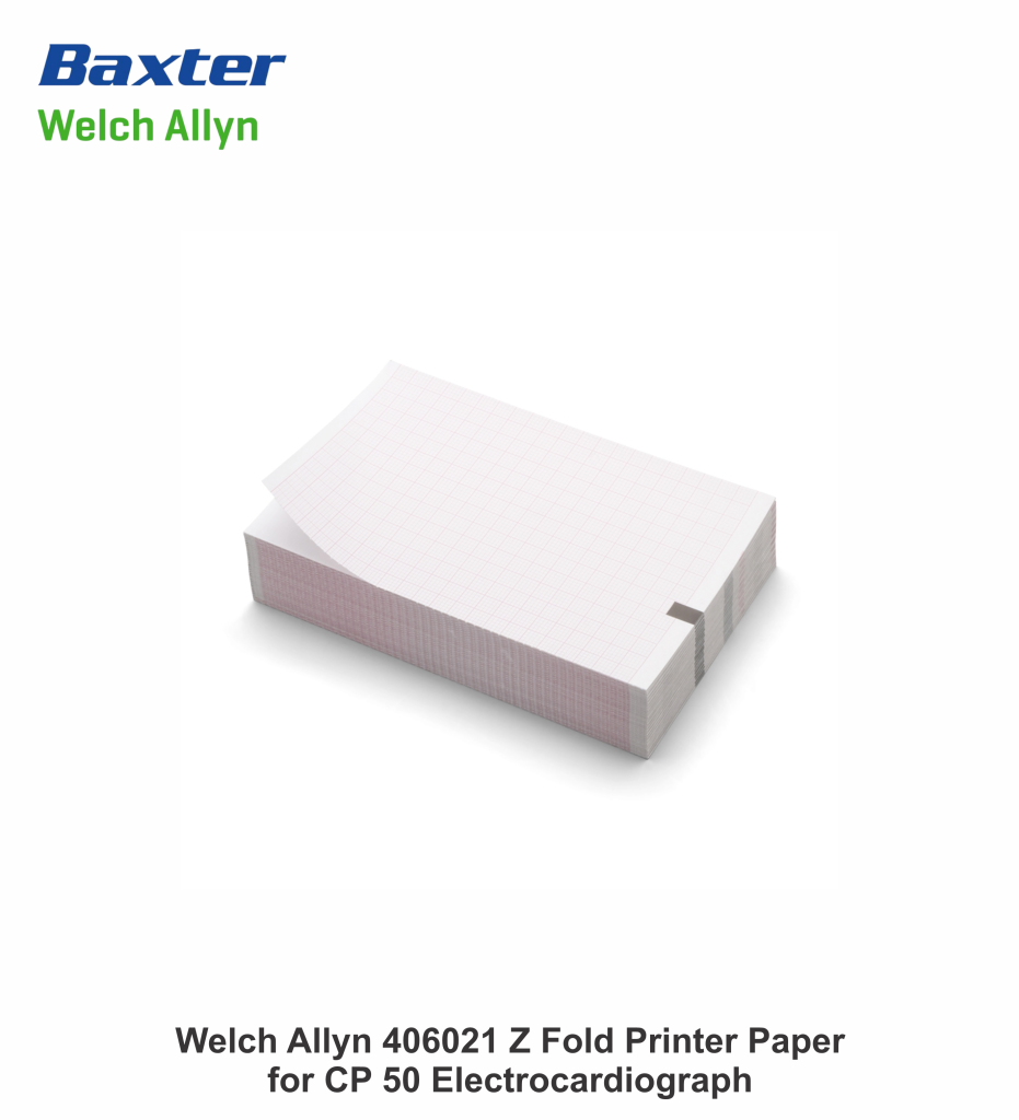 Welch Allyn 406021 Z Fold Printer Paper for CP 50 Electrocardiograph