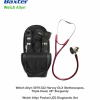 Welch Allyn 5079-322 Harvey DLX Stethoscopes,  Triple Head, 28" Burgundy + Welch Allyn Pocket LED Diagnostic Set  – Black (92871-BLACK)