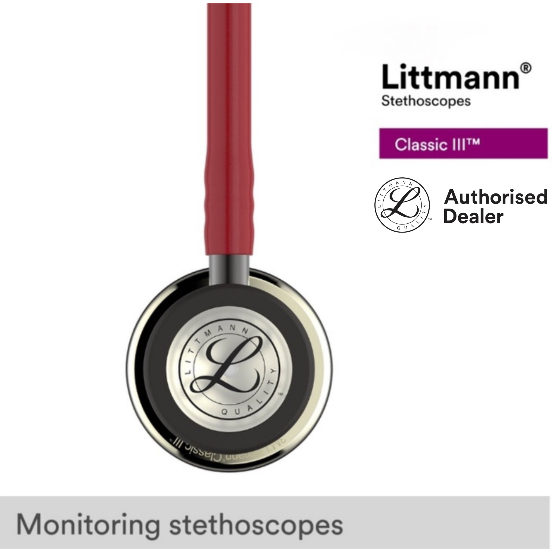 3M Littmann Classic III Stethoscope, 27 inch, 5864 with New Gear Medical Petite Bag - Image 3