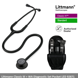 Littmann Classic III 5803 Stethoscope with Welch Allyn Diagnostic Set (92871-BLK)