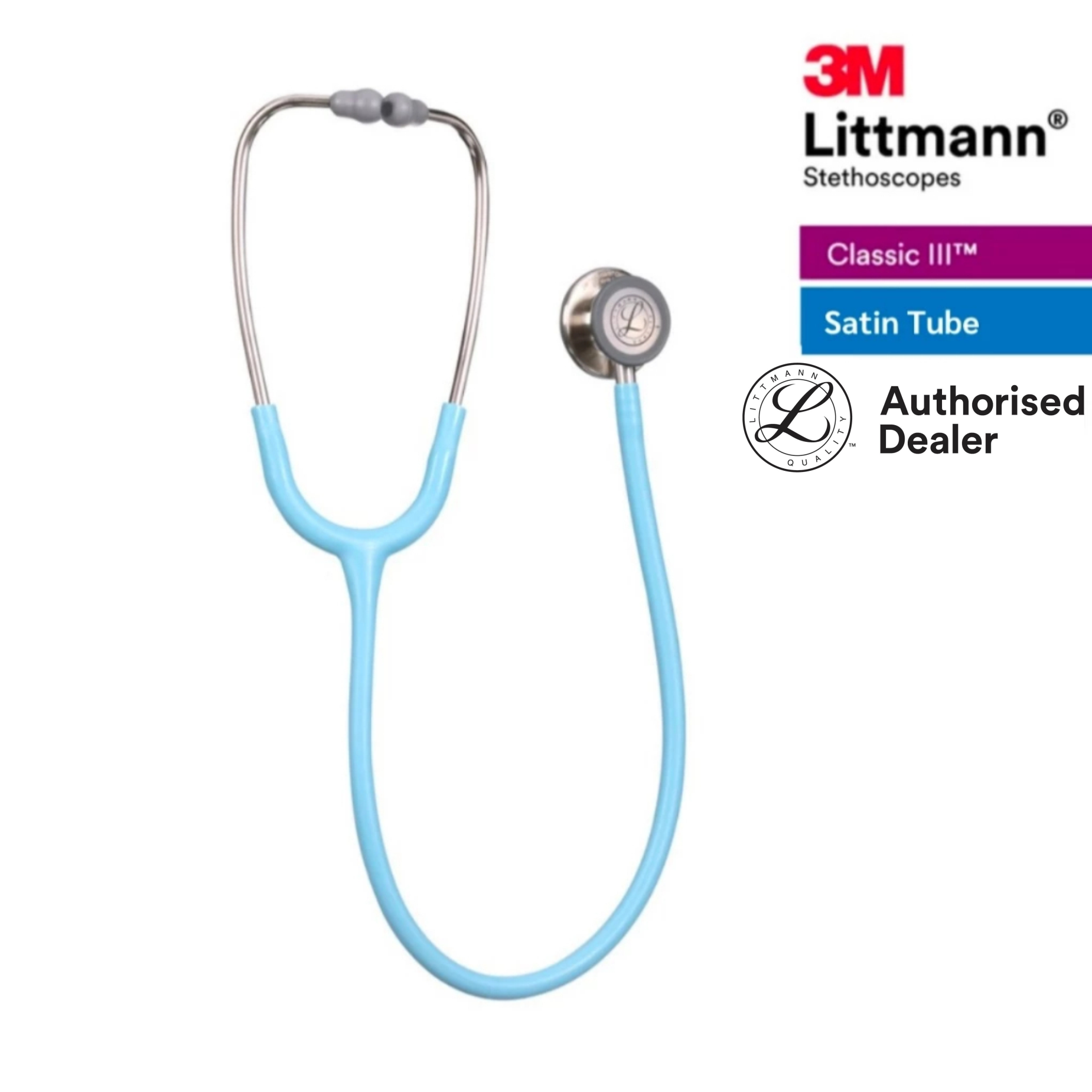 3M Marine Blue tube (new Satin material), Standard-Finish Chestpiece, Classic III 5912C, 3M Littmann stethoscope