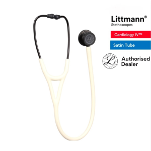 Littmann stethoscope Alabaster Tube (new Satin material), Black Matte finish chestpiece, Cardiology IV 6186C