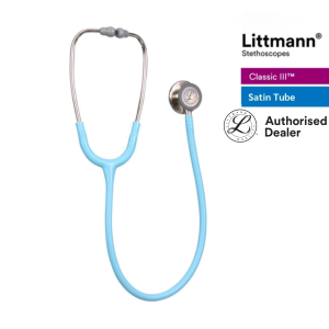Littmann stethoscope Marine Blue tube (new Satin material), Standard-Finish Chestpiece, Classic III 5912C