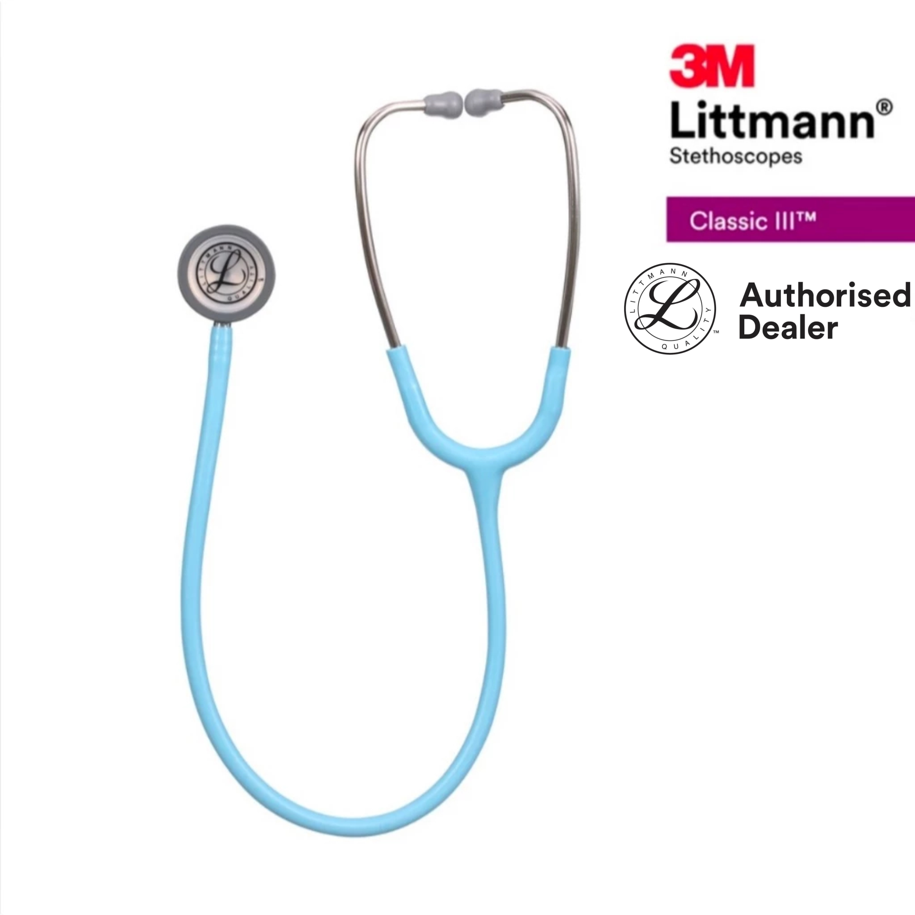 3M Marine Blue tube (new Satin material), Standard-Finish Chestpiece, Classic III 5912C, 3M Littmann stethoscope - Image 3