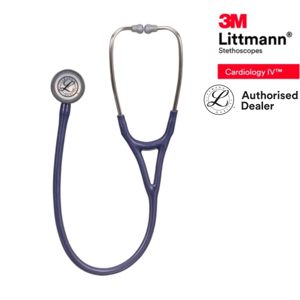 3M Midnight Blue Tube (new Satin material), Standard-Finish Chestpiece, Cardiology IV 6187C, 3M Littmann stethoscope - Image 3