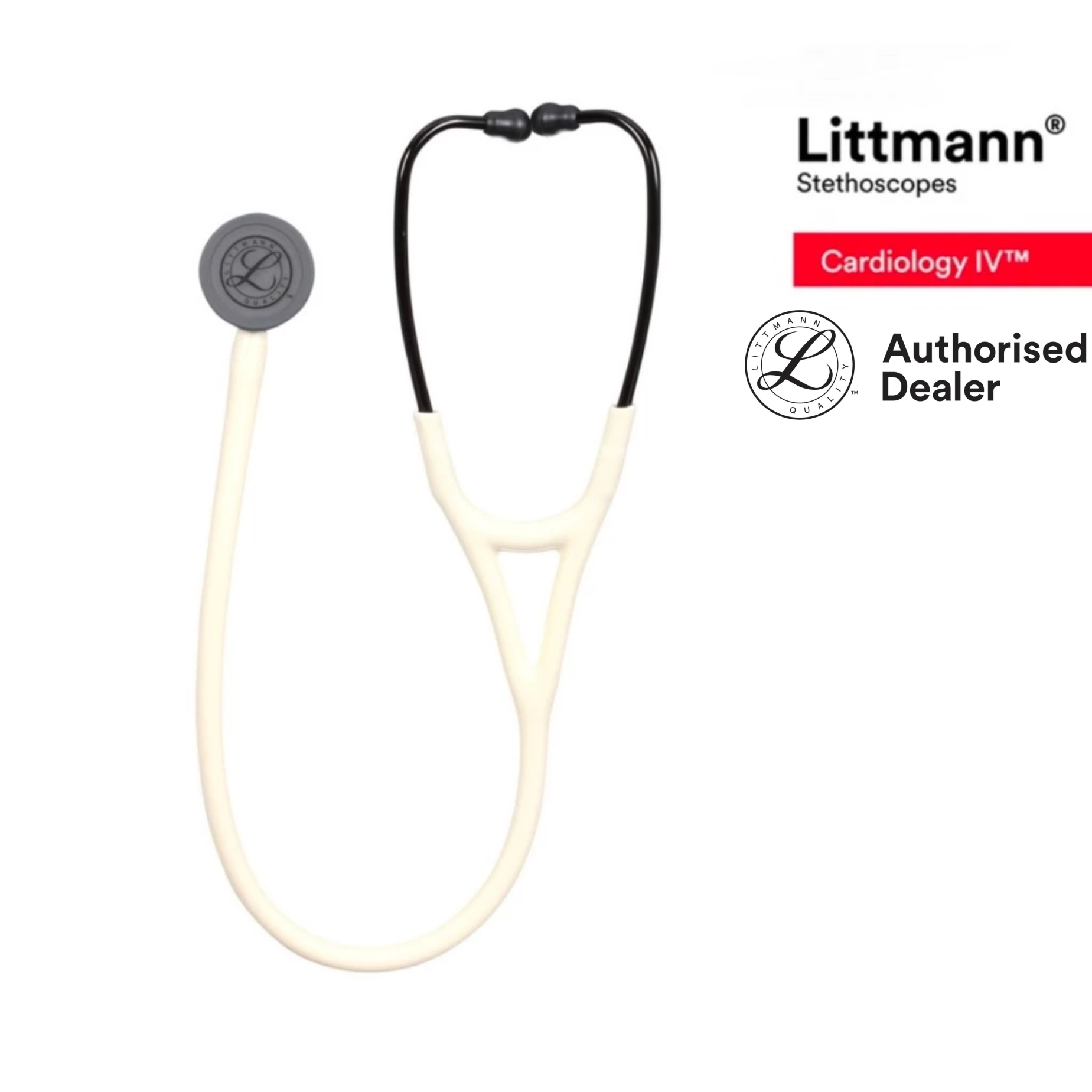 Littmann stethoscope Alabaster Tube (new Satin material), Black Matte finish chestpiece, Cardiology IV 6186C - Image 3