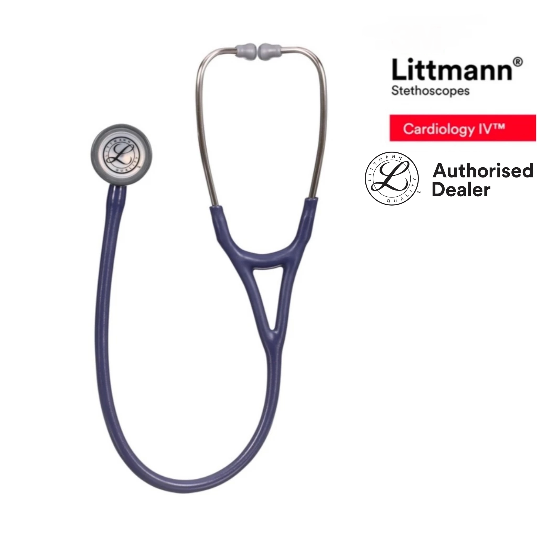 Littmann stethoscope Midnight Blue Tube (new Satin material), Standard-Finish Chestpiece, Cardiology IV 6187C - Image 3