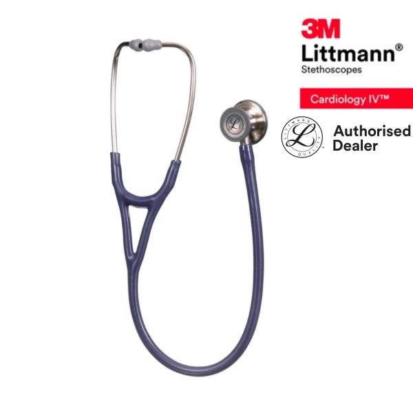 3M Midnight Blue Tube (new Satin material), Standard-Finish Chestpiece, Cardiology IV 6187C, 3M Littmann stethoscope - Image 4