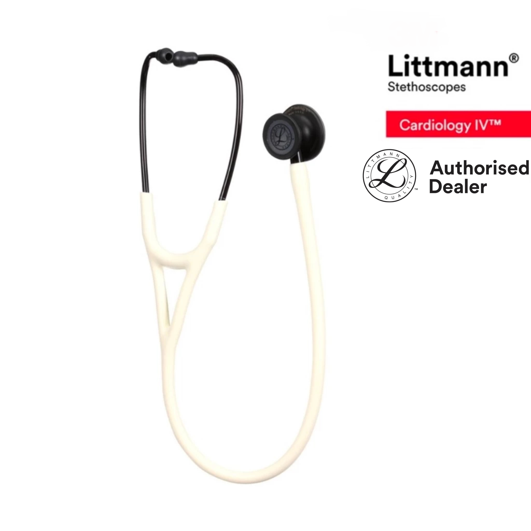 Littmann stethoscope Alabaster Tube (new Satin material), Black Matte finish chestpiece, Cardiology IV 6186C - Image 4