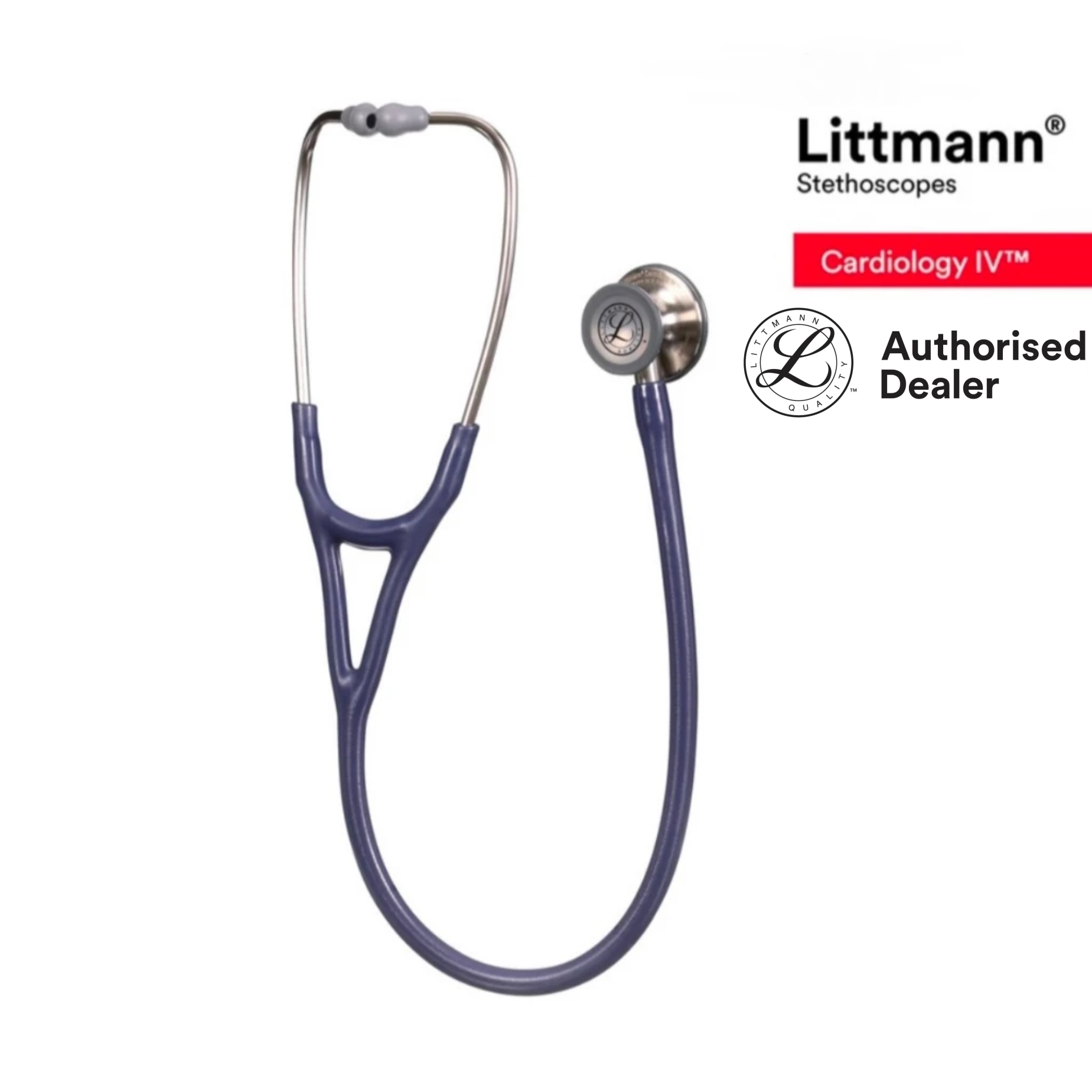 Littmann stethoscope Midnight Blue Tube (new Satin material), Standard-Finish Chestpiece, Cardiology IV 6187C - Image 4