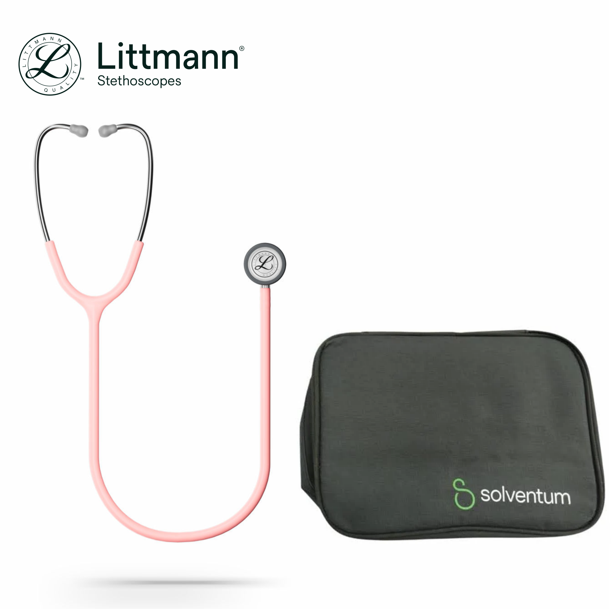 Littmann stethoscope Champagne Rose tube (new Satin material), Standard-Finish Chestpiece, Classic III 5910C (Free Pouch Exclusive at E-Store) - Image 7