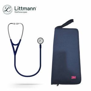 Littmann stethoscope Midnight Blue Tube (new Satin material), Standard-Finish Chestpiece, Cardiology IV 6187C (Free Pouch Exclusive at E-Store)
