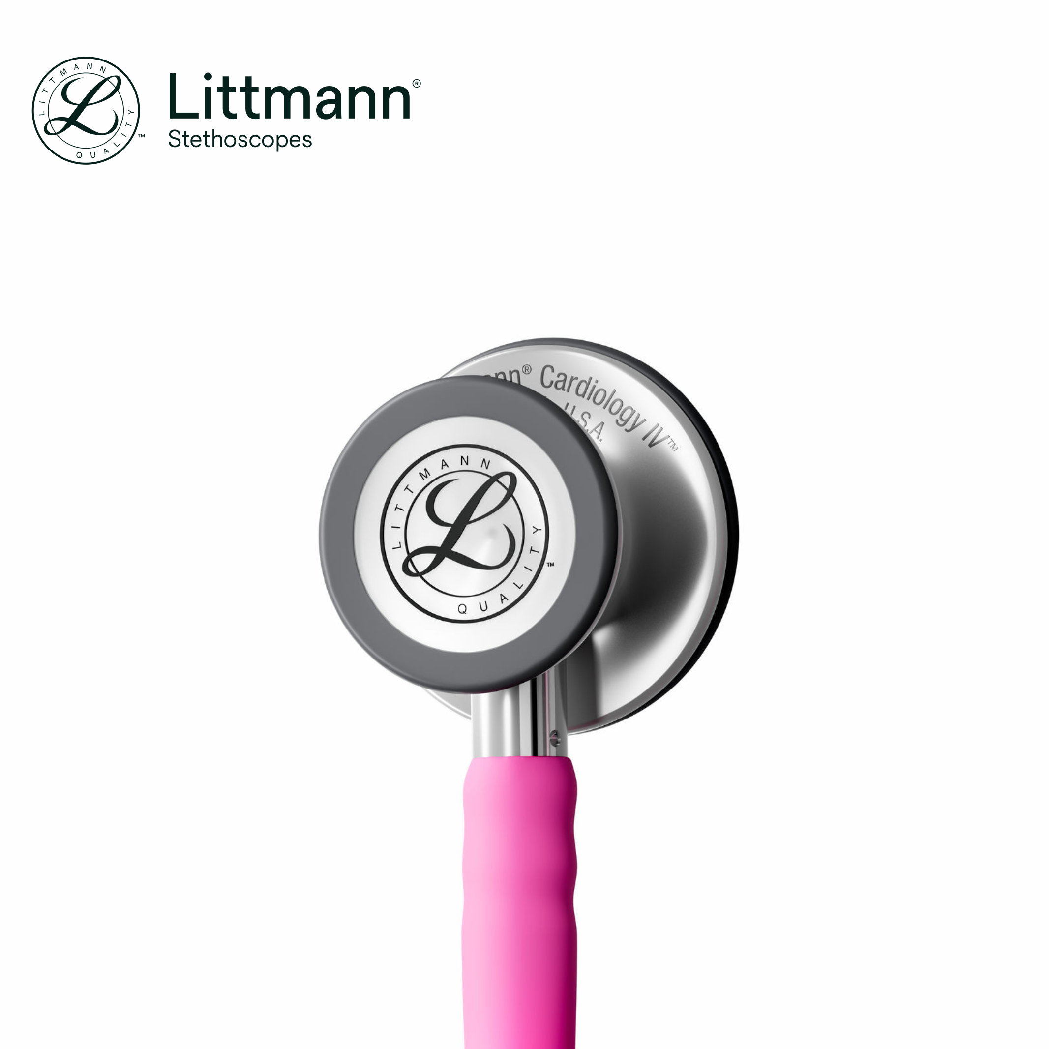 Littmann Cardiology IV Stethoscope, 6159C, Stainless-finish Chestpiece, Satin-finish Rose Pink Tube