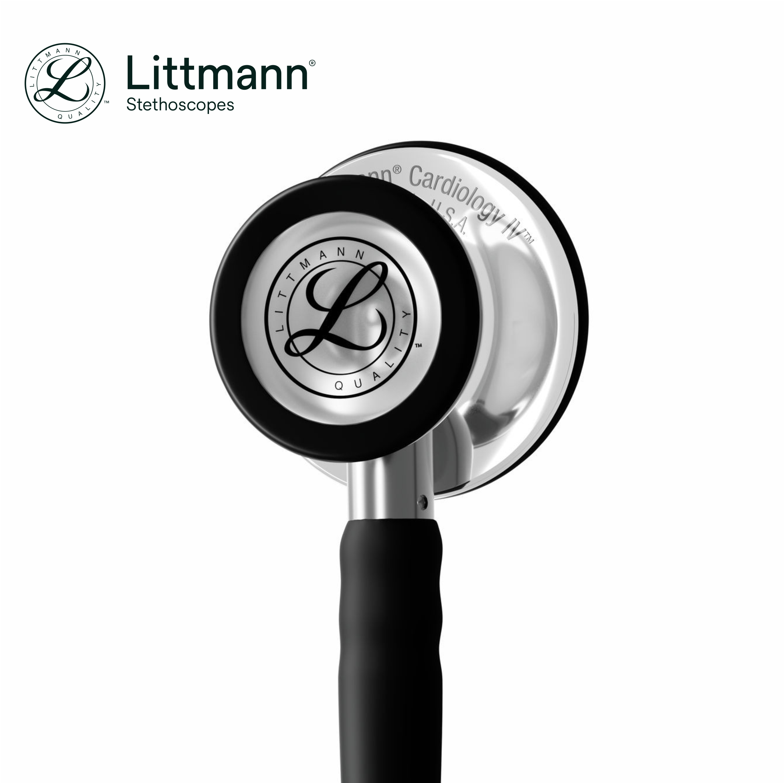 Littmann Cardiology IV Stethoscope, 6177C, Mirror Chestpiece, Satin-finish Black Tube