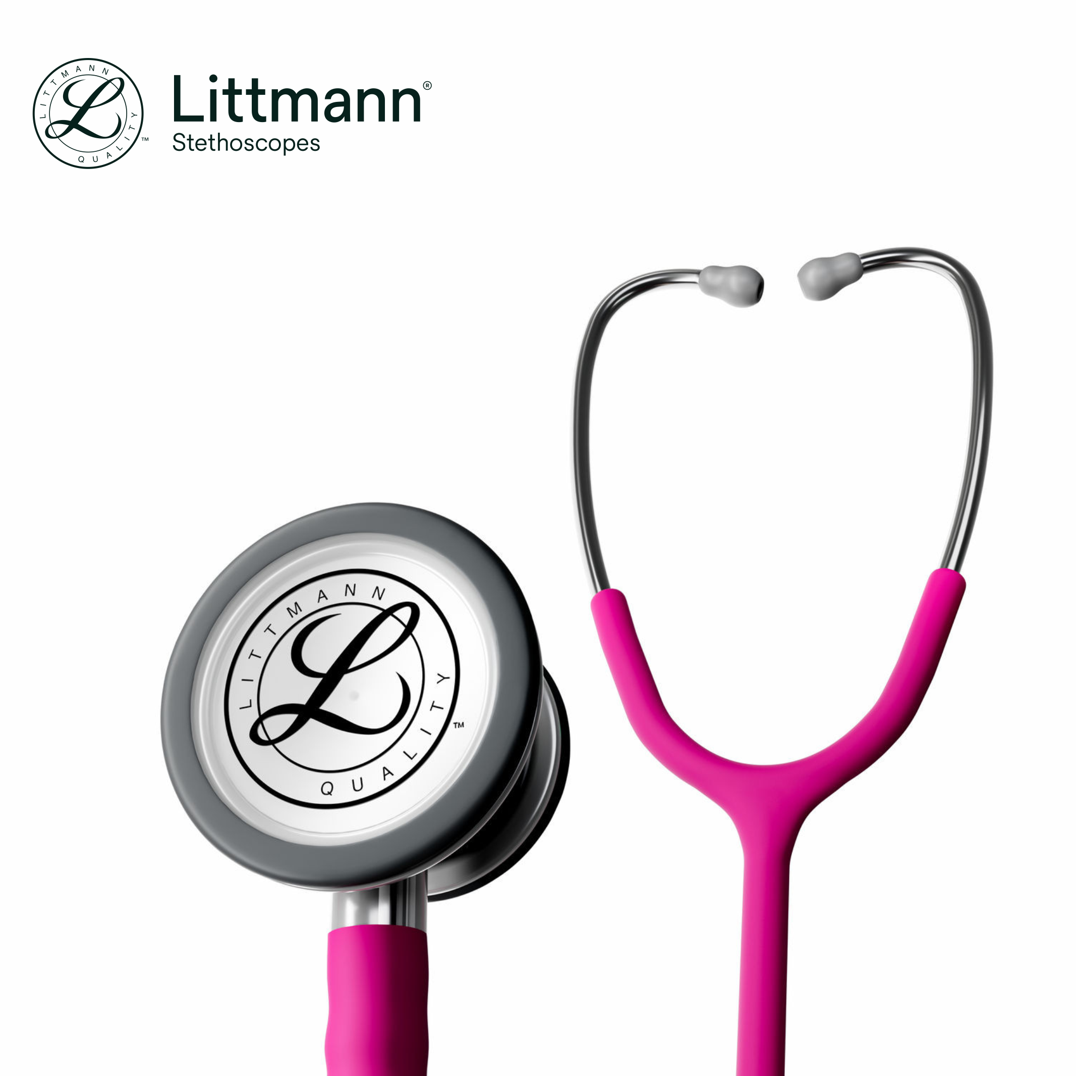 Littmann Classic III Stethoscope, 5648C, Stainless-finish Chestpiece, Satin-finish Raspberry Tube - Image 7