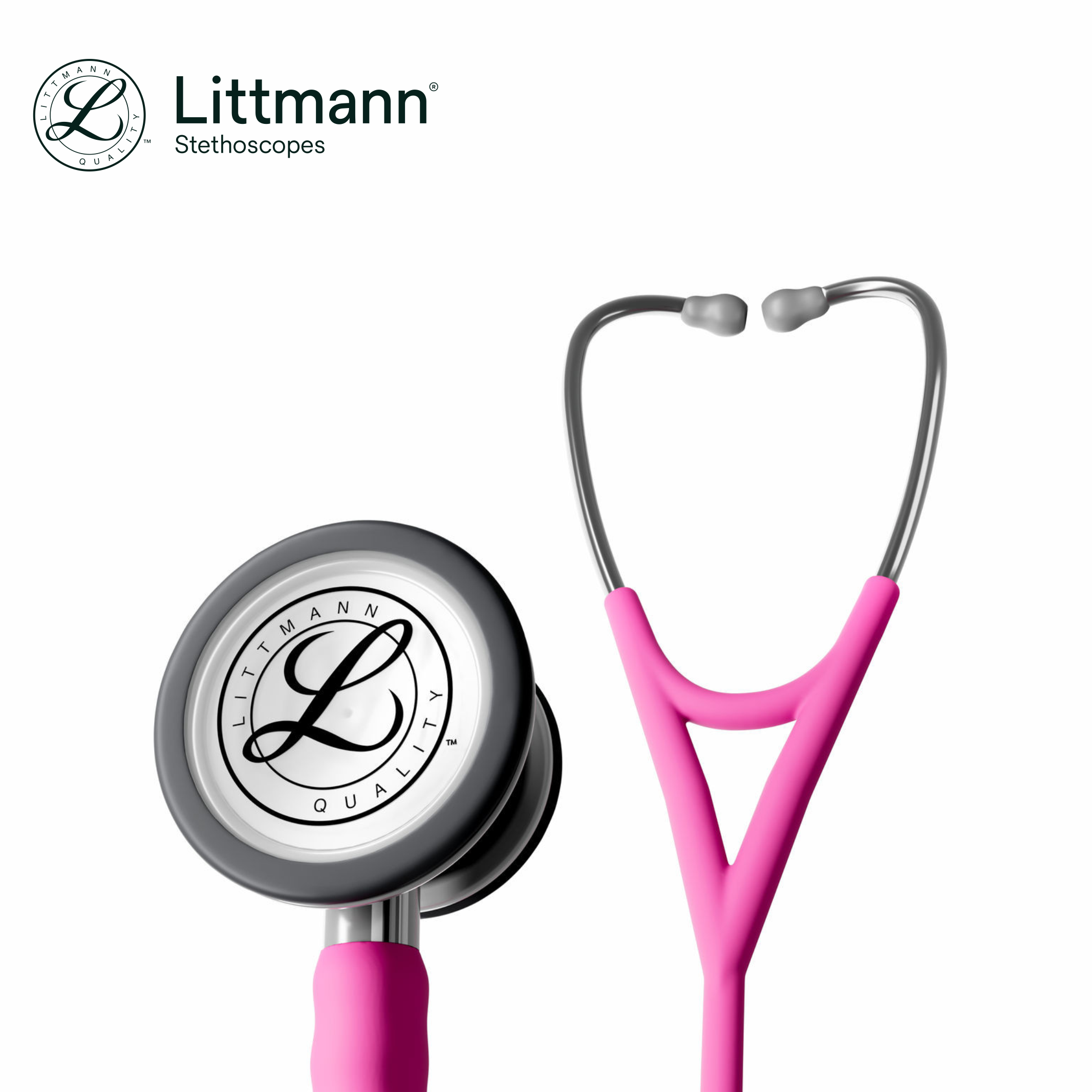 Littmann Cardiology IV Stethoscope, 6159C, Stainless-finish Chestpiece, Satin-finish Rose Pink Tube - Image 3