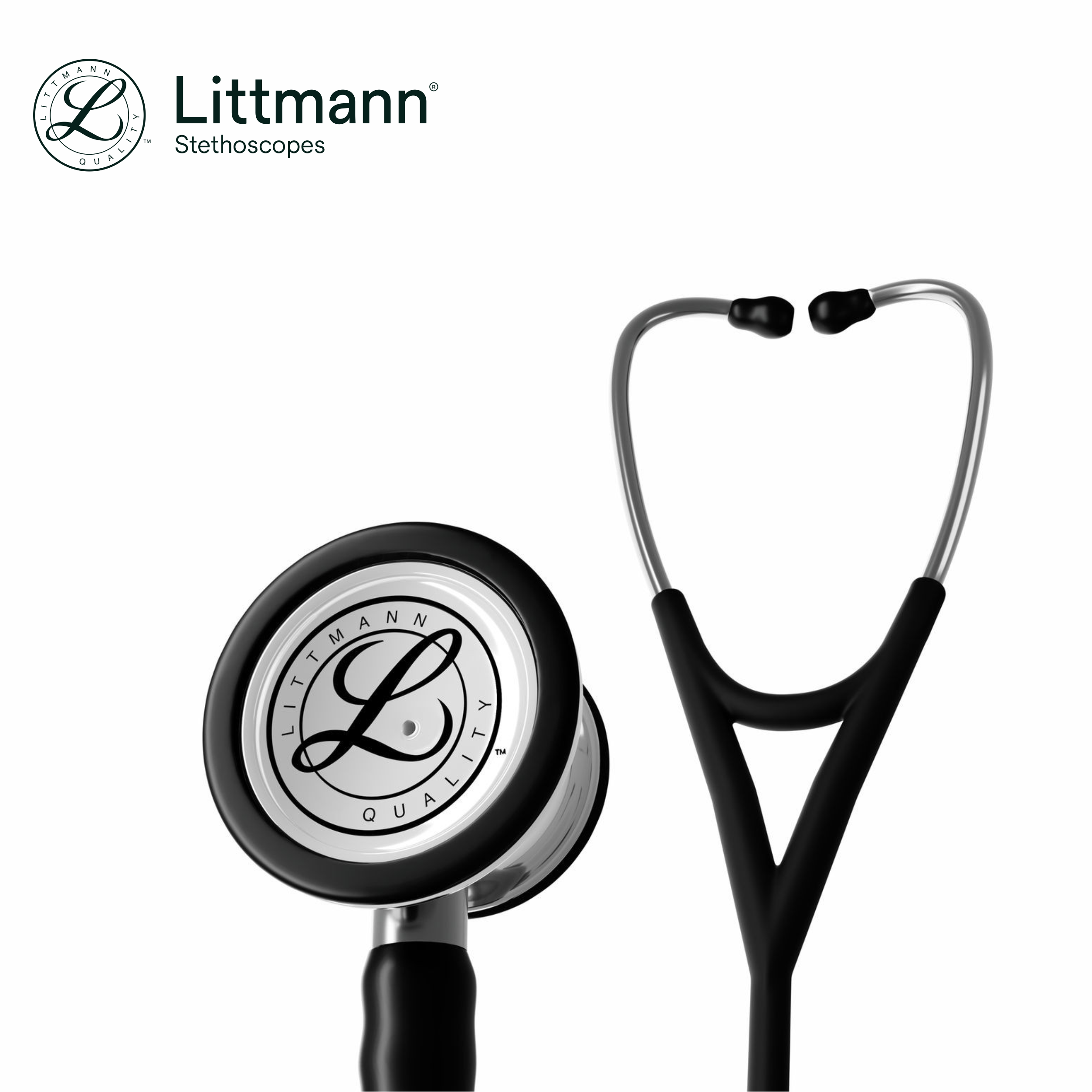 Littmann Cardiology IV Stethoscope, 6177C, Mirror Chestpiece, Satin-finish Black Tube - Image 3