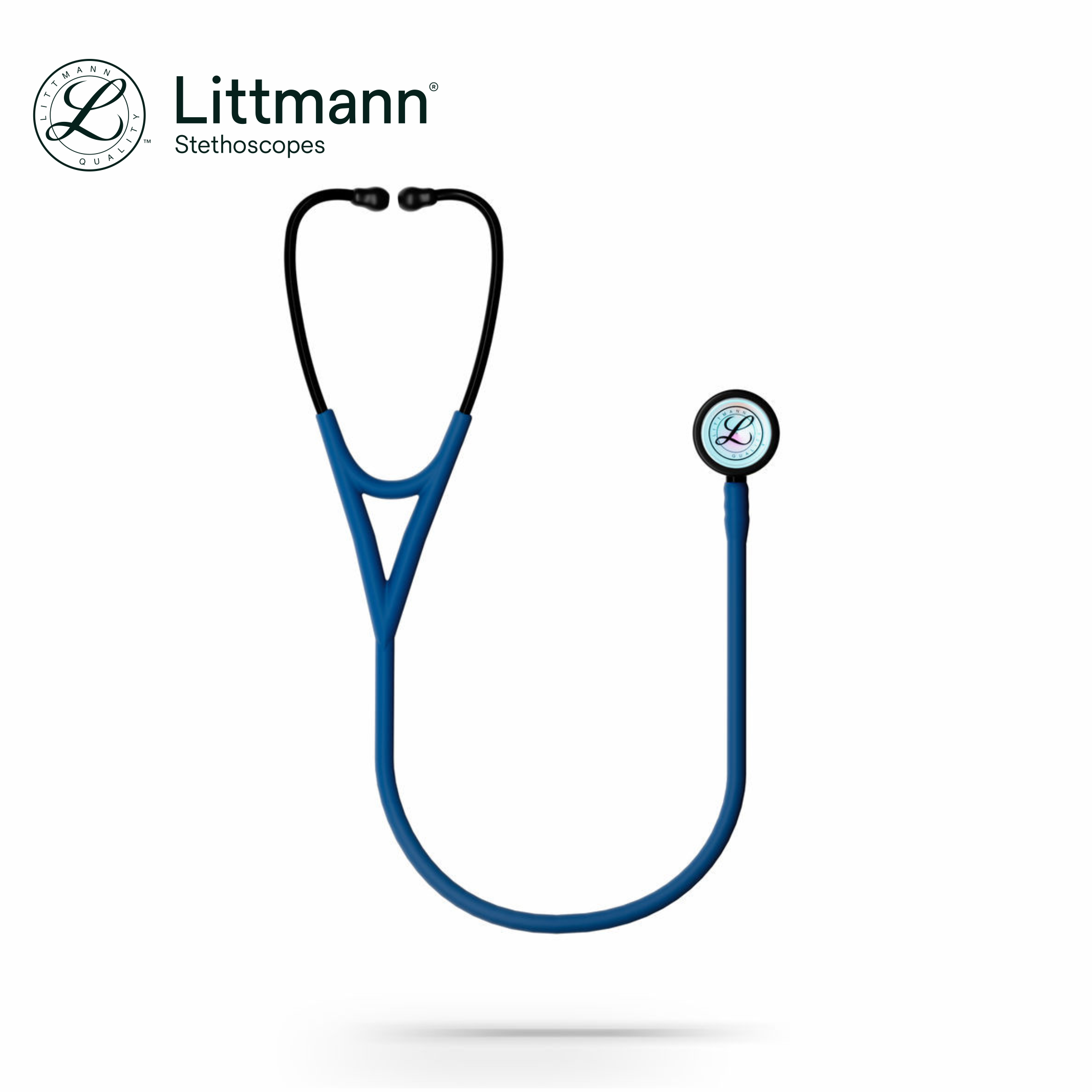 Littmann Cardiology IV Stethoscope, 6242C, High Polish Rainbow Chestpiece, Satin-finish Navy Tube - Image 4