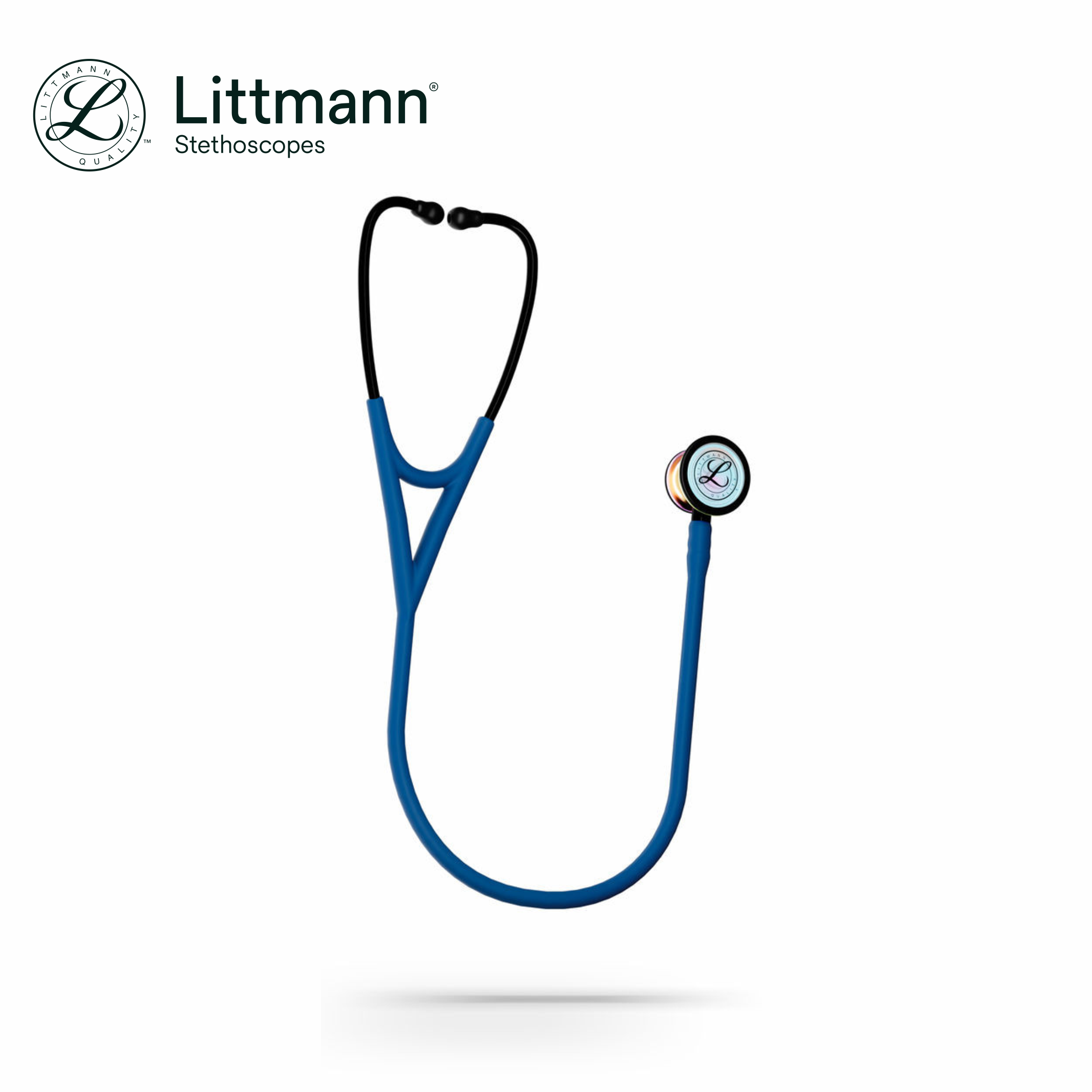 Littmann Cardiology IV Stethoscope, 6242C, High Polish Rainbow Chestpiece, Satin-finish Navy Tube - Image 5