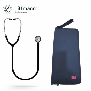 Littmann Classic III Stethoscope, 5620C, Stainless-finish Chestpiece, Satin-finish Black Tube (Free Pouch Exclusive at E-Store)