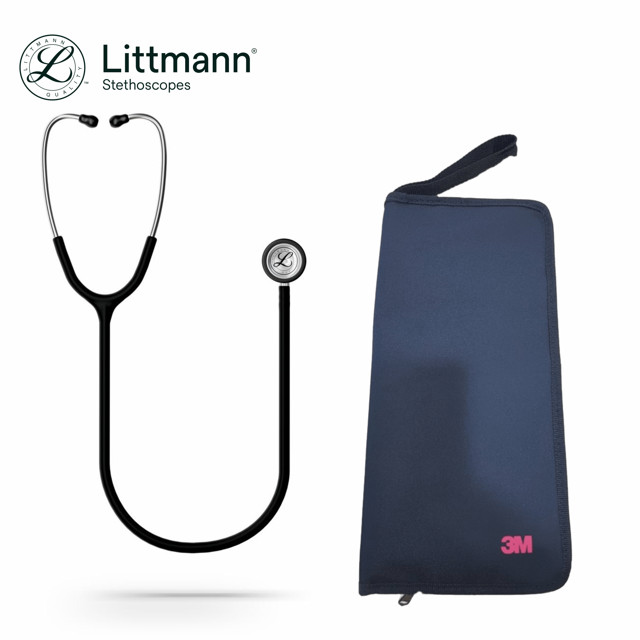 Littmann Cardiology IV Stethoscope, 6177C, Mirror Chestpiece, Satin-finish Black Tube (Free Pouch Exclusive at E-Store)